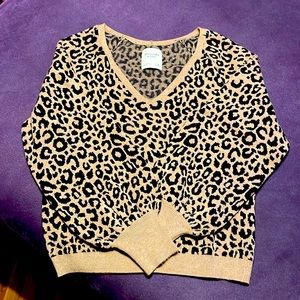 Leopard print Abercrombie & Fitch women’s sweater in medium V Neck